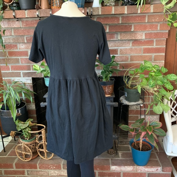 Jersey Knit Button Down Babydoll Mini Dress - Picture 3 of 5